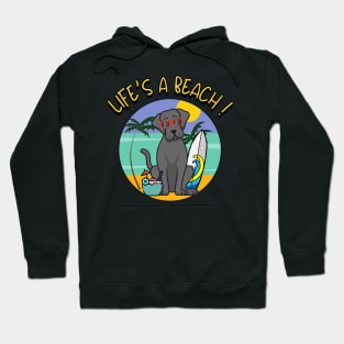 Funny Big Dog is chilling on the beach Hoodie